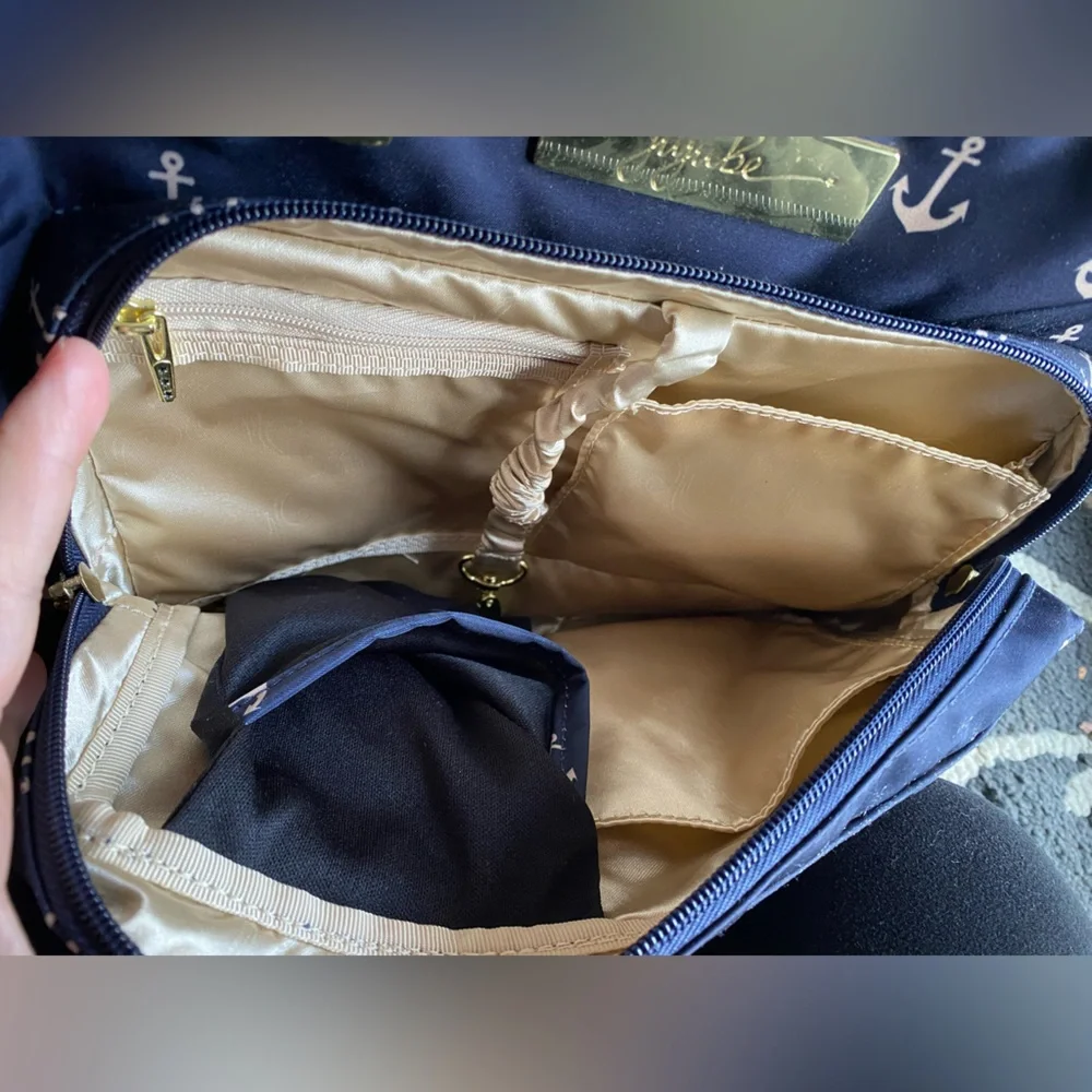 Ju-Ju-Be Navy and Gold Anchor Print Diaper bag